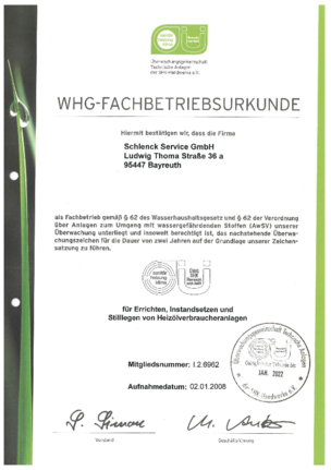 WHG Fachbetrieb bei Schlenck Elektrotechnik GmbH in Bayreuth